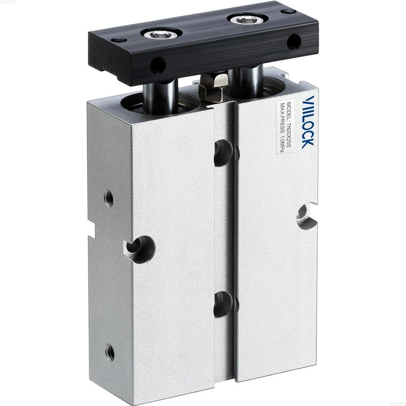 VIILOCK Pneumatic Air Cylinder 20mm Bore 25mm Stroke, Small Air Cylinder Double Rod Double Action TN20x25 - Image 1